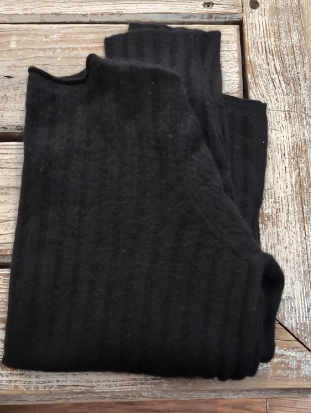 NAADAM Black Ribbed Scoop Neck Sweater - Picture 8 of 9